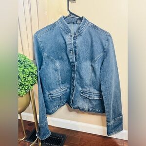 💖Mossimo Supply Co. Denim Medium Button Up Jean Jacket with Pockets Y2K EUC